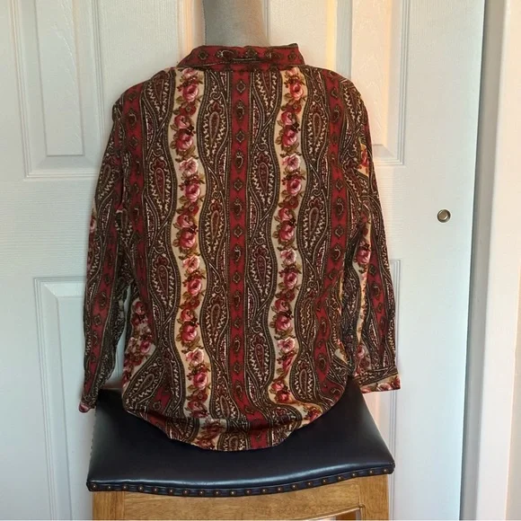 Lemon Grass Paisley Corduroy Button Down size XL - Picture 4 of 5